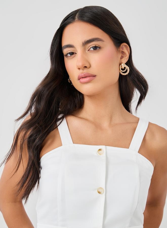 Styli Strappy Buttoned Asymmetric Hem Waistcoat - Image 3